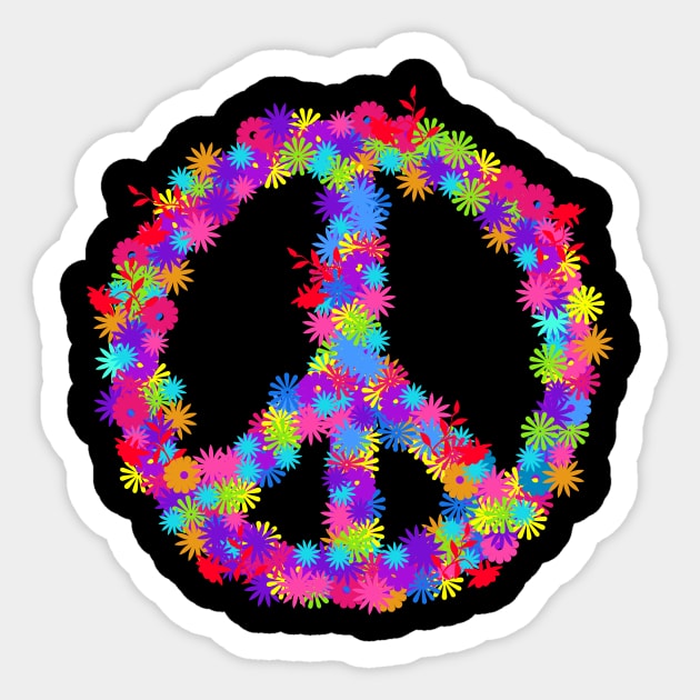 Peace Sign Hippie Costume Tye Die 60s 70s Sticker by Alex21